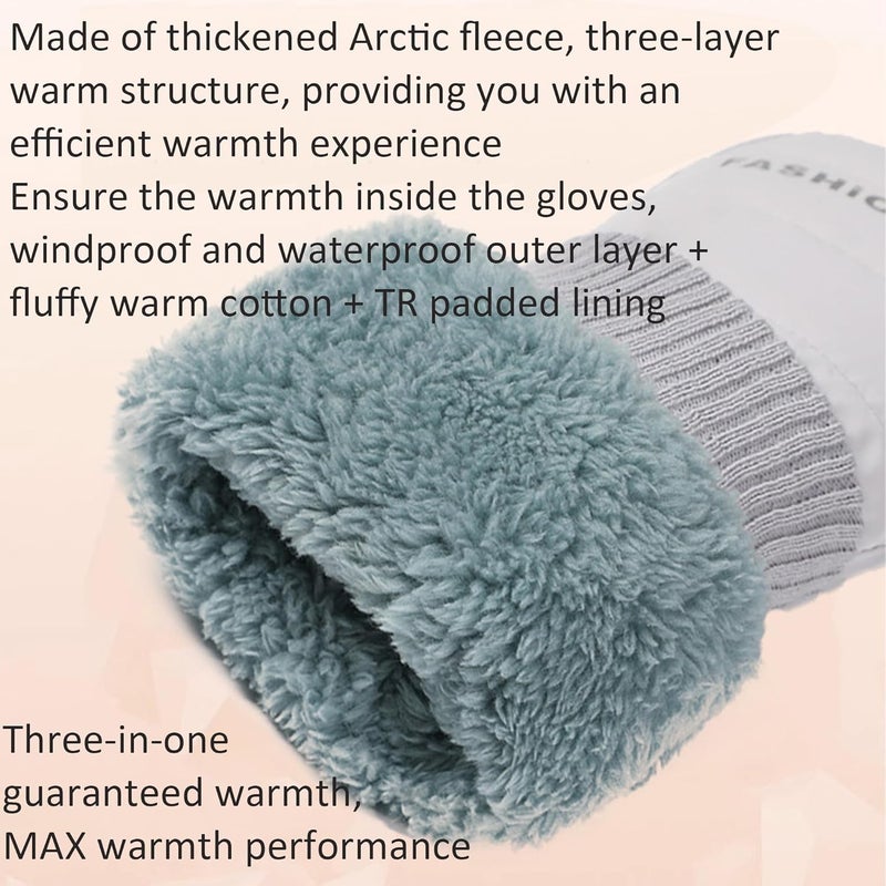 UTOWO Outdoors Winter Ski Mittens for Men Women - Warm Snow Mitts for Cold Weather Non-Slip Water-Repellent Gloves Windproof - Image 5